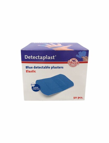 Detectaplast detect. textielpleister elastisch blauw 50 x72 mm 50st