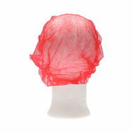CMT haarnet (bouffant cap) pp non woven Rood Large (ca 53cm) 100st/zak, 1000st/doos