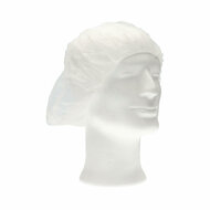 CMT haarnet (bouffant cap) pp non woven Wit Medium (ca 50cm) 100st/zak, 1000st/doos