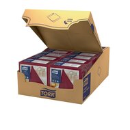 Tork Linstyler Servet Premium 1/4 vouw 1-Laags Bordeaux, 12x50st, 600st/doos