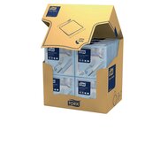 Tork Soft Dinerservet Advanced 3-Laags Lichtblauw 1/4 vouw 12x100st, 1.200st/doos
