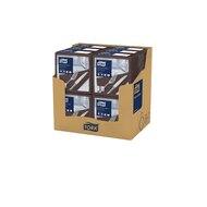 Tork Soft Dinnerservet Advanced 3-Laags Bruin 1/4 vouw 12x100st, 1.200st/doos