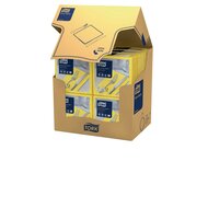 Tork Soft Dinnerservet 3-Laags Geel 1/8 vouw 12x100st, 1.200st/doos