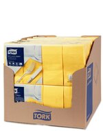 Tork Soft Lunchservet  3-Laags Geel 1/8 vouw, 10x150st, 1.500st/doos