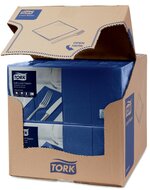 Tork Soft Lunchservet  3-Laags Donkerblauw 1/8 vouw, 10x150st, 1.500st/doos