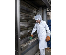 Vikan Nylon Handschraper Breed 100mm Groen