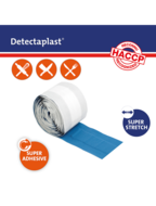 Detectaplast detect. textielpleister elastisch blauw 6cm x 1m