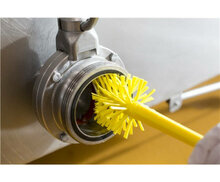 Vikan Medium Harde Pijpborstel Met Handvat (uit een stuk), &Oslash;90, 460mm Geel