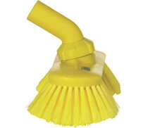 Vikan Hoekverstelbare Zachte  Borstel Met Watertoevoer Geel