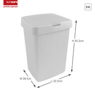 Sunware Delta prullenbak klep 25L wit