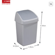 Sunware Delta prullenbak met swingdeksel 10L grijs