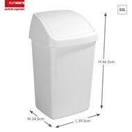 Sunware Delta prullenbak met swingdeksel 50L wit
