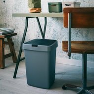  Sunware Delta prullenbak klep 25L metaal zwart