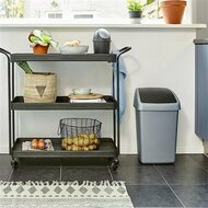 Sunware Delta prullenbak met swingdeksel 10L metaal zwart