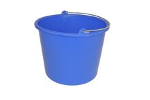Glazenwasser Emmer Blauw 12 Liter met Metalen Beugel
