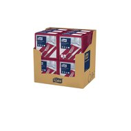 Tork Soft Dinnerservet  3-Laags Bordeaux 1/8 vouw 12x100st, 1.200st/doos