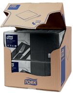 Tork Soft Lunchservet  3-Laags Zwart 1/8 vouw, 10x150st, 1.500st/doos