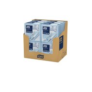 Tork Soft Dinerservet Advanced 3-Laags Lichtblauw 1/4 vouw 12x100st, 1.200st/doos