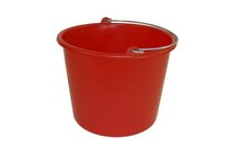 Glazenwasser Emmer Rood 12 Liter met Metalen Beugel