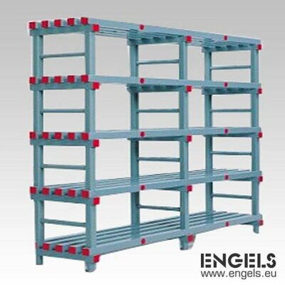 Engels Hygiënisch kunststof opbergrek, 2000x600x1770 mm