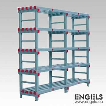 Engels Hygiënisch kunststof opbergrek, 1500x500x1770 mm