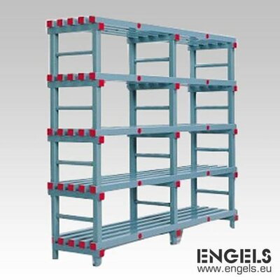 Engels Hygiënisch kunststof opbergrek, 1500x600x1770 mm