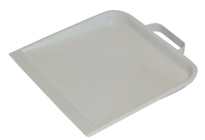 Stofblik metaal wit met handgreep