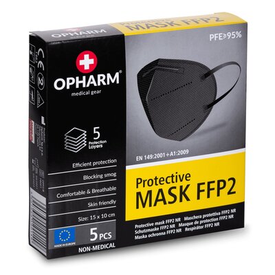 Opharm FFP2 Mondkapjes 5 stuks Zwart