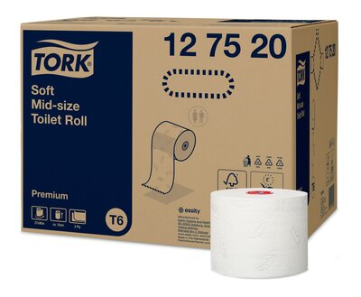 Tork Zacht Mid-size Toiletpapier 2 laags Wit T6 Premium 