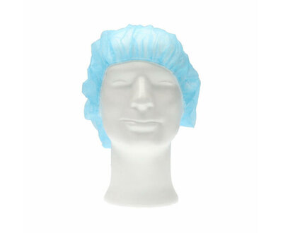 CMT haarnet (bouffant cap) pp non woven Blauw Large (ca 53cm) 100st/zak, 1000st/doos