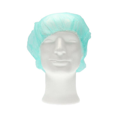 CMT haarnet (bouffant cap) pp non woven Groen Large (ca 53cm) 100st/zak, 1000st/doos
