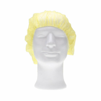 CMT haarnet (bouffant cap) pp non woven Geel Medium (ca 50cm) 100st/zak, 1000st/doos