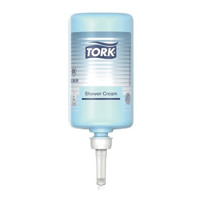 Tork Hair & Body Vloeibare Zeep lichtblauw geparfumeerd Frisse Unisex Geur S1 1ltr/flacon, 6st/doos
