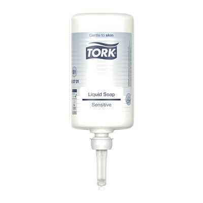 Tork Extra Milde Vloeibare Zeep wit Zonder Parfum S1 1ltr/flacon, 6st/doos