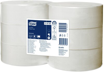 Tork Jumbo Toiletpapier Universal T1 1-laags wit 500m 6rol/pak