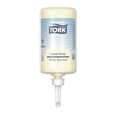 Tork Milde Vloeibare Zeep lichtgeel geparfumeerd Frisse Geur S1 6x1000ml