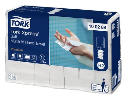 Tork Xpress® Zachte Multifold Handdoek H2 Wit 2-Laags 2310 stuks 21 x 110
