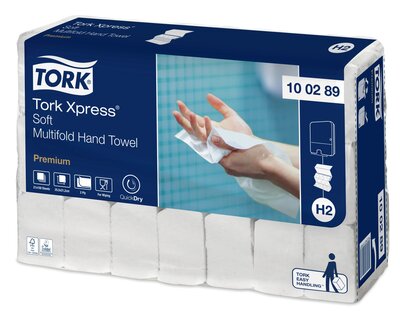 Tork Xpress® Zachte Multifold Handdoek H2 Wit 2-Laags 3150 stuks 21 x 150