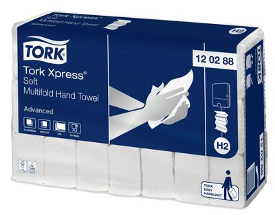Tork Xpress® Zachte Multifold Handdoek H2 Wit 2-Laags 2856 vellen 21 x 136