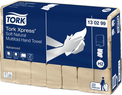 Tork Xpress® Zachte Naturel Multifold Handdoek H2 2-Laags 3780 stuks 21x180