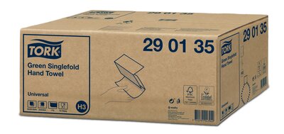 Tork Groene Singlefold Handdoek 20x200st, H3 4.000st/doos