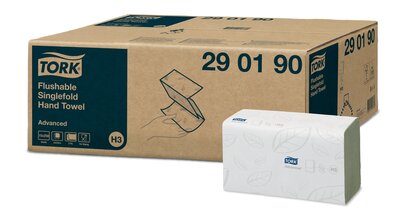 Tork Oplosbare Singlefold Handdoek Wit Advanced  H3 15x250st, 3750st/doos