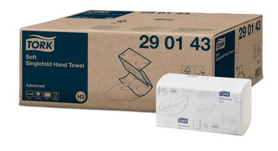 Tork Soft Singlefold Handdoek Advanced  H3 15x250st, 3.750st/doos