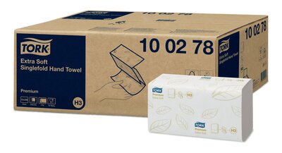 Tork Extra Zachte Singlefold Handdoek Premium H3  15x200st, 3.000st/doos