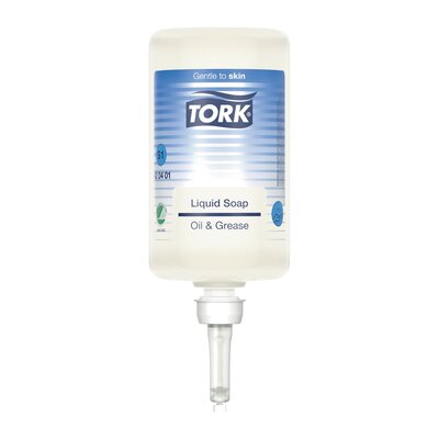 Tork Olie en Vet Vloeibare Zeep Transparant S1 Zonder Parfum 1ltr/flacon, 6st/doos