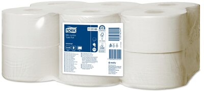 Tork Mini Jumbo Toiletpapier Universal 1-laags wit T2  12rol/pak