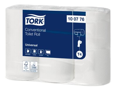 Tork Universal Toiletpapier 1-lgs 8x8rol, 64rol/doos , T4