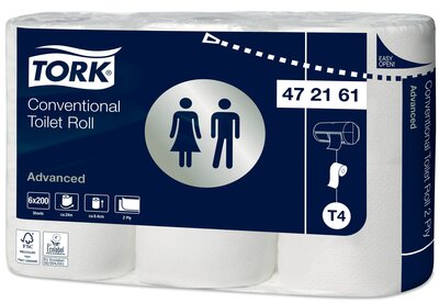 Tork Toiletpapier Traditioneel 2-laags wit 200 vel, 6 rol, T4