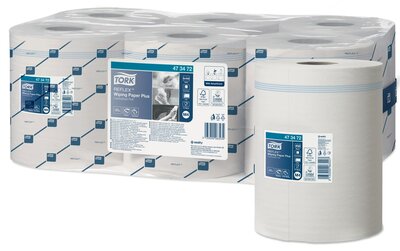 Tork Reflex Wiping Paper Plus Poetsrol, 2-Laags, M4, 6rol/pak