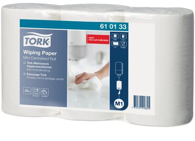 Tork Wiping Poetspapier 1-laags 120mtr/21,5cm, M1, 1-Laags, 3 rollen